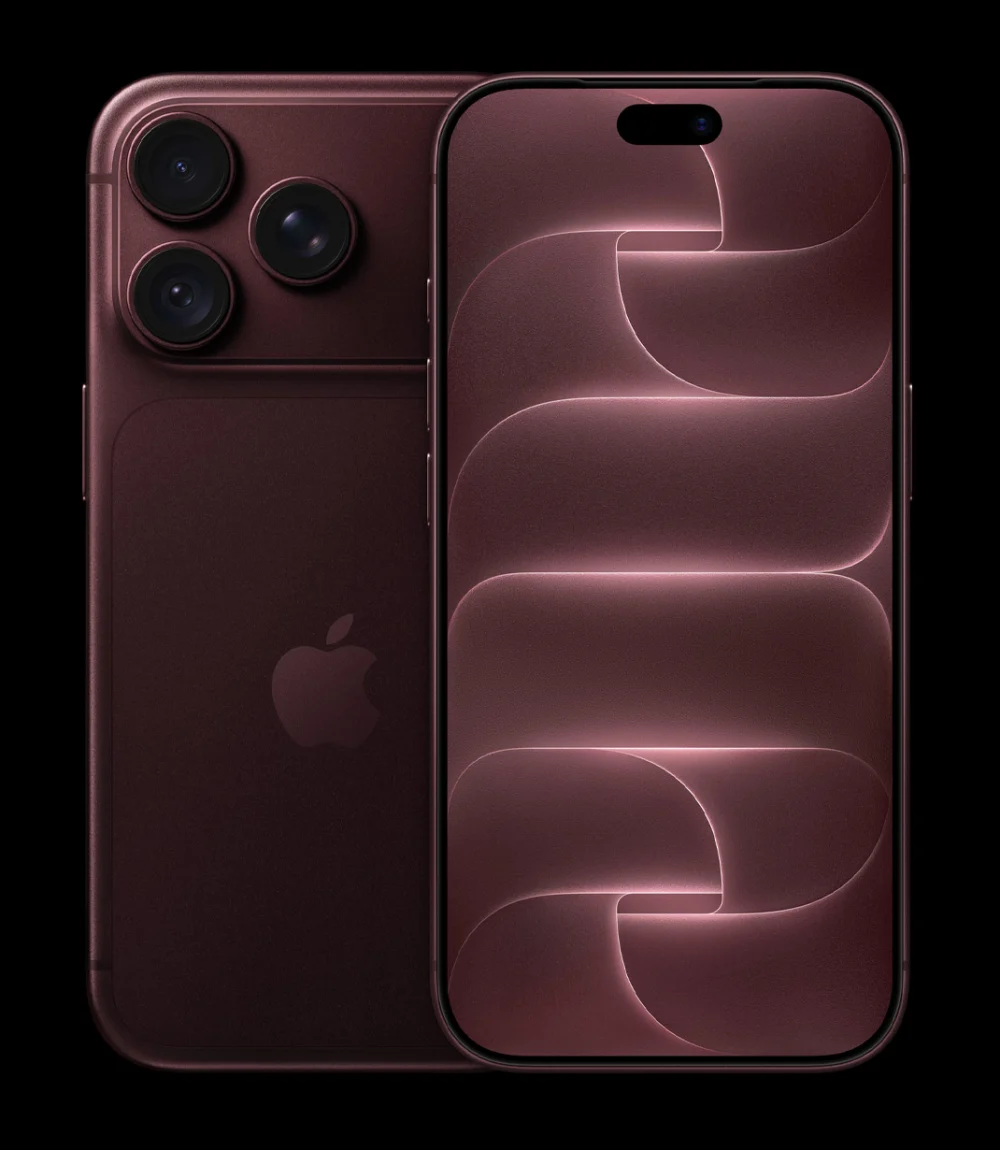 iPhone 18 Pro بلون Burgundy من الأمام والخلف
